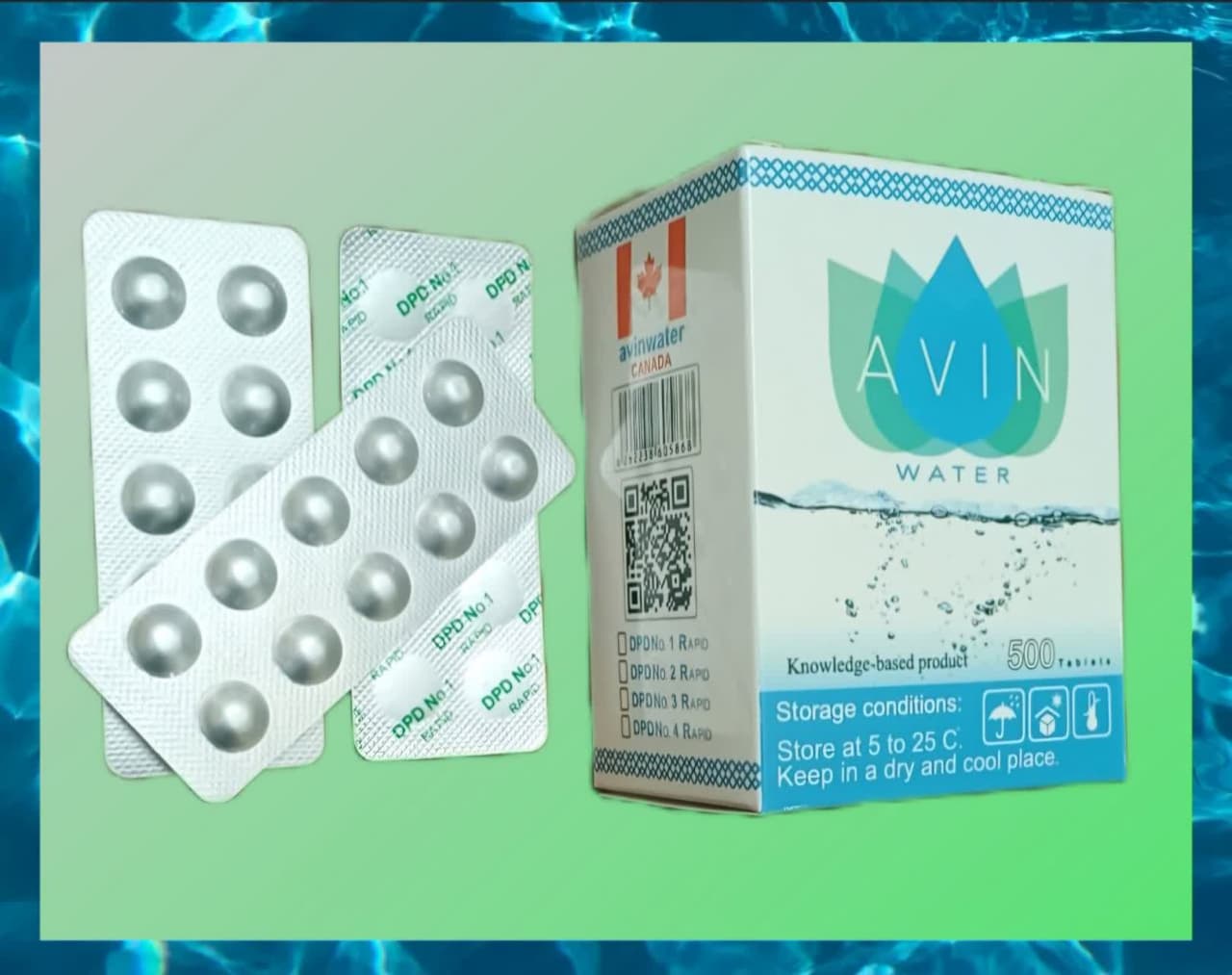 قرص سنجش کلر آزاد  شرکت اوین واتر کانادا   - بسته 500 عددی